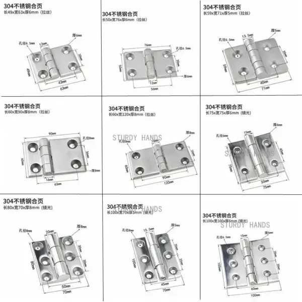 1pcs Heavy Duty Stainless Steel Industrial Hinge Thickening Equipment Mechanical Cabinet Door Lotus Leaf