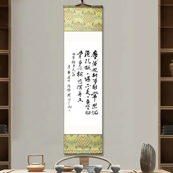 Vintage Blank Xuan Paper Hanging Scroll Retro Painting Calligraphy Vertical Scroll Ancient Style Handwriting Creation Scroll