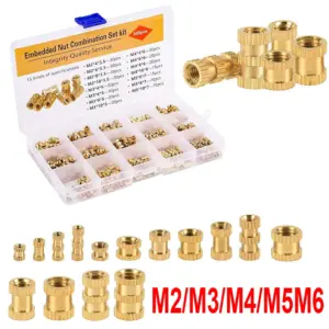 M2 M3 M4 M5 M6  Brass Heat Insert Nut Assortment Set Hot Melt Knurled Threaded Insert Embedment Copper Nut 3d Print Nutinsert