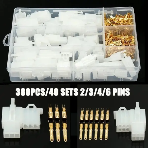 380Pcs in box Car Motorcycle Electrical 2 3 4 6 Pin Male Female Terminals Automotive 2.8 plug Kit Boat Wire Connector Terminal