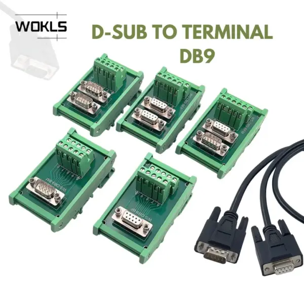Db9 Male Female Socket To Terminal Block Adapter Pcb Board D-Sub 9pin Connector Converter Din Rail Mounting