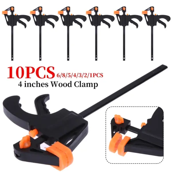 1-10pcs 4 Inch F Type Woodworking Clamp Quick Grip Clamp Locator Gadget Portable Practical Metal Fixed Clamp Carpenter Tools