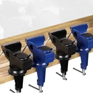 1Pcs Rotating Table Vise Mini Bench Clamp 65Mm Jaw Opening Multi-Function Swivel Base Clamp-on Vise for Woodworking Repair