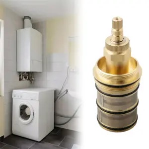 AB41-Thermostatic Mixer Valve,Shower Valve, Brass Replacement Thermostatic Cartridge, Replacement 20-48 Celsius Thermostatic