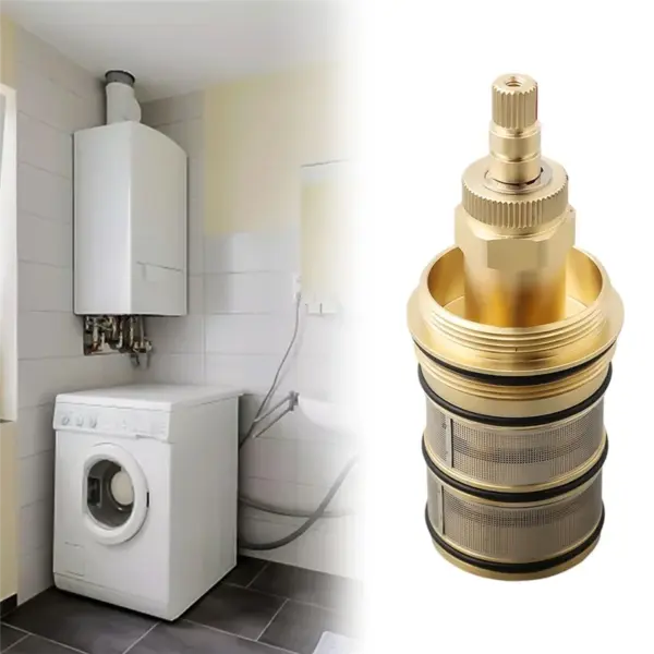 AB41-Thermostatic Mixer Valve,Shower Valve, Brass Replacement Thermostatic Cartridge, Replacement 20-48 Celsius Thermostatic