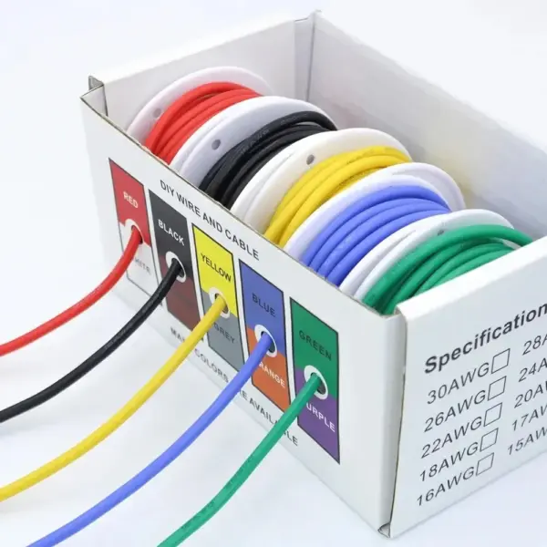 Heat Resistant Flexible Silicone Wire（5 Colors Mix Kit）16/18/20/22/24/26/28/30AWG Stranded Cable Electrical Tinned Copper Wires