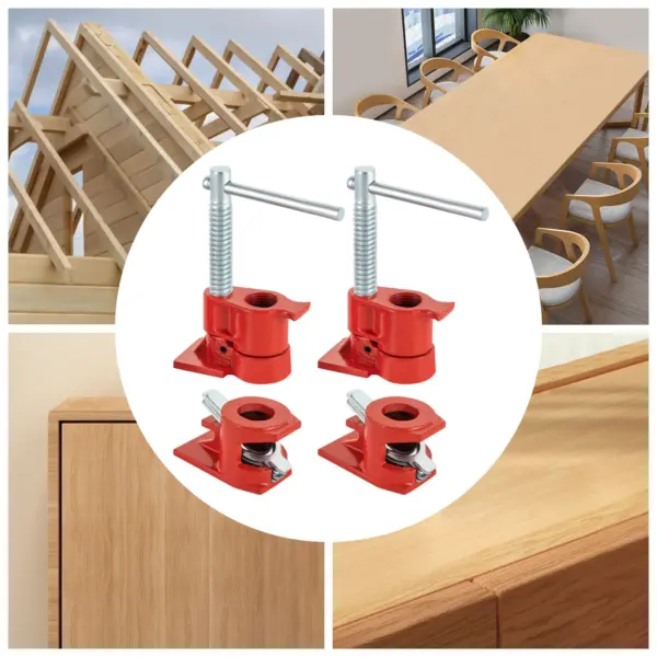 2Pcs 1/2" Wood Gluing Pipe Clamp Fixture, Heavy Duty Pipe Clamp Jaws Woodworking Cast Iron Clamp