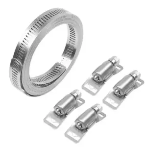 304stainless steel self-made American-style throat band bridge frame tie12.6mm  full-tooth tube clamps steel band binding straps