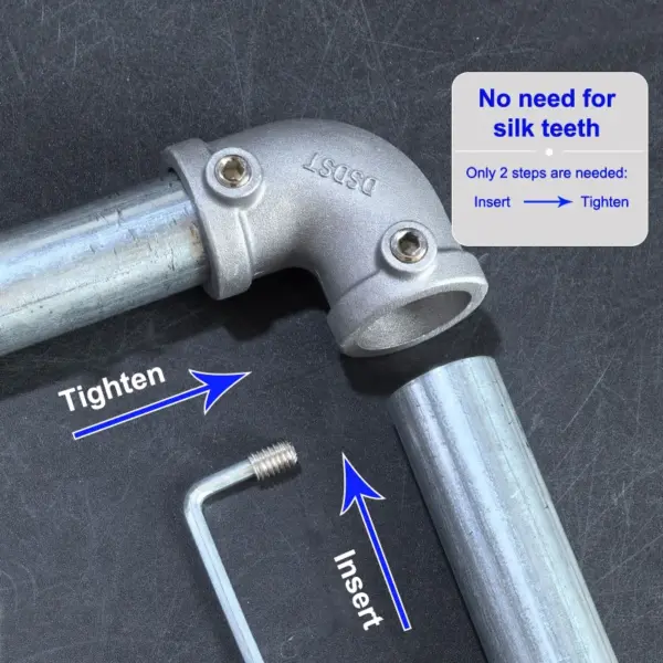 Stereo Pipe Connection Fastener Aluminum Alloy Elbow & Tee 20/25mm Flat Base Connector Steel Tube Shelf Assembly Fittings