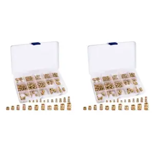 VEHO-680PCS M2 M2.5 M3 M 4 M 5 M6 Metric Knurled Nuts Assortment Set Threaded Insert Nuts Brass Heat Set For 3D Printing