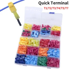 Wire Terminal Quick Wiring Clip T Type Stripping Free Main Line Branch Fast Crimp Connector Splice Set Terminals Assorted Kit