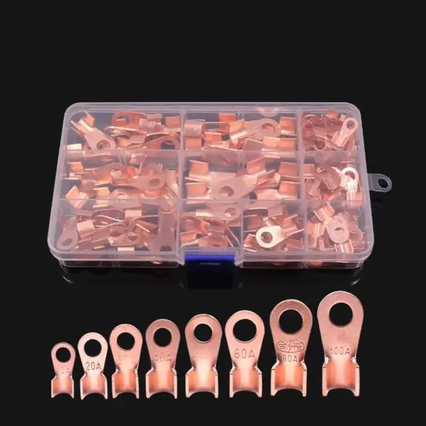 70/140PCS Open Crimp Ring Connector OT Cable Electrical Wire Terminal Copper Lugs Terminal Connectors Kit