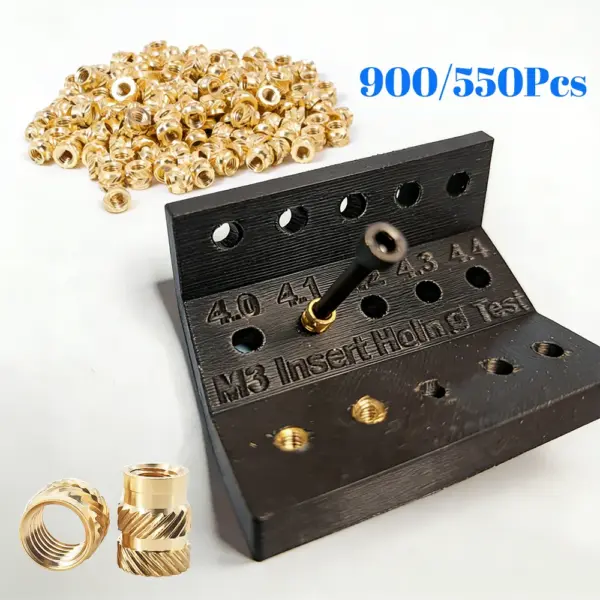 550/900Pcs M2 M3 M4 M5 M6 Threaded Inserts for 3D Printing Components Metric Brass Knurled Nuts Insert by Heat into Plastic Part