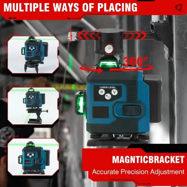 4D 16 Line Laser Level 2x4000mah Battery 360 Horizontal Vertical Cross Light Laser Level Self-Leveling Measure Laser Beam HOT SA
