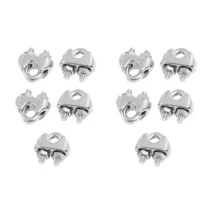YLS-15 Pcs 304 Stainless Steel Saddle Clamp Cable Clip For 3/25 Inch 3Mm Wire Rope