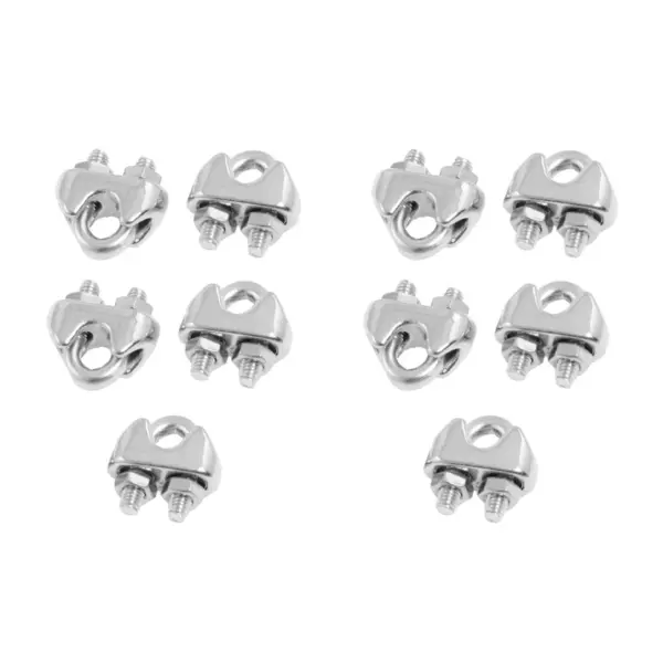 YLS-15 Pcs 304 Stainless Steel Saddle Clamp Cable Clip For 3/25 Inch 3Mm Wire Rope
