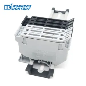 10Pcs UK5-HESI Screw Din Rail Terminal Block Fuse Holder 5*25mm 24V/220V LED With Disconnect Lever Wire Electrical Connector