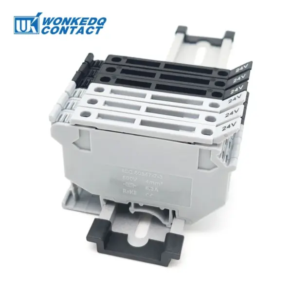 10Pcs UK5-HESI Screw Din Rail Terminal Block Fuse Holder 5*25mm 24V/220V LED With Disconnect Lever Wire Electrical Connector