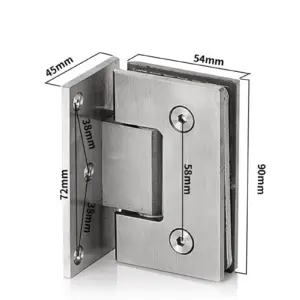Shower Glass Door Hinges Hinges 90 Degree Heavy Duty with Screws Flat Square Hardware Frameless Bathroom Clip for Showcase
