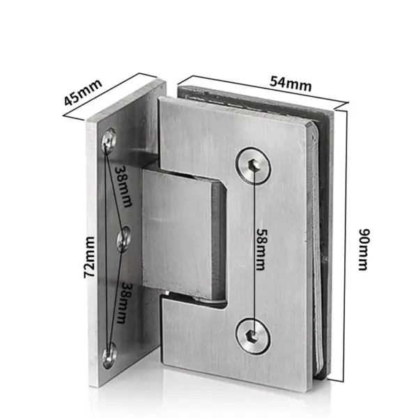 Shower Glass Door Hinges Hinges 90 Degree Heavy Duty with Screws Flat Square Hardware Frameless Bathroom Clip for Showcase