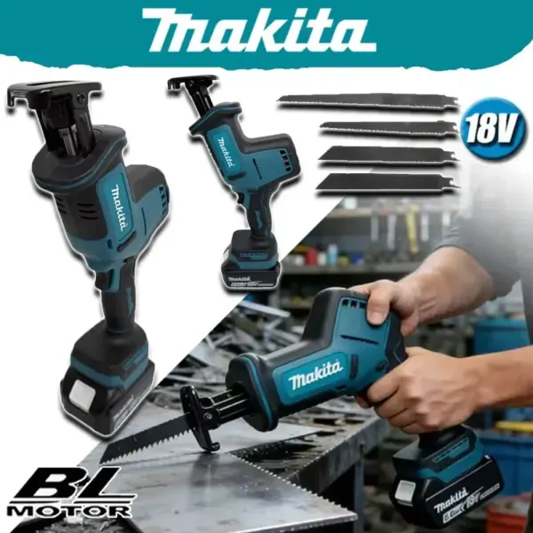 Makita Tool Reciprocating Saw Cordless Brushless Speed Adjustable Metal Wood Electric Saw for 18V Battery Power Tools