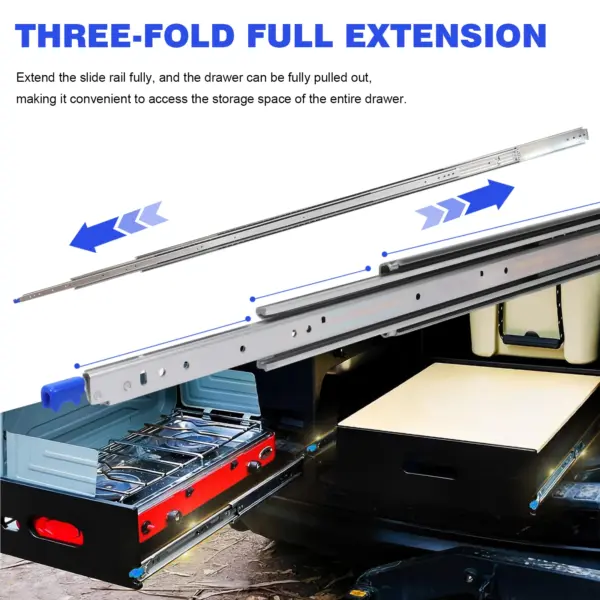 Side Mount Industrial Slides Wear Resist Full Extension Ball Bearing Rails Professional Drawer Runners for Furniture Hardware