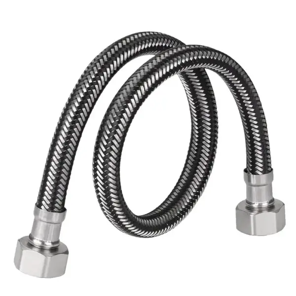 Stainless Steel Flexible Braided Hose 1/2 Inch Leak-Proof Faucet Water Pipe 30-200cm Universal Interface Explosion-Proof Hose
