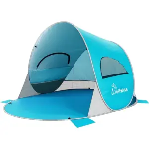 Quick Setup 3-Person Beach Tent with UPF 50+ Sun Protection, Portable and Foldable with Carry Bag, Blue