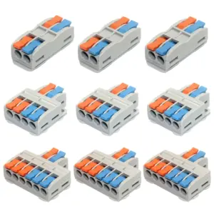 9pcs Wire Connectors Universal Compact Splitter Electrical Conductors Push-in Home Terminal Block Mini Fast Connector Kit