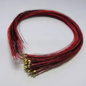 100pcs 0805 FLASHING LED SMD Lamp Wired Micro Litz Led Pre-soldered Chip Wired 30cm 3V Railway Model Toy Light DIY Leads Wires