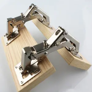 Heavy Duty Door Hinge Adjusted 130-170 Degrees Hinge for Corner Cabinet Door No-Drilling Hole Bridge Shaped Spring Hinge