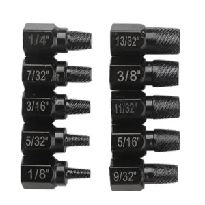 10Pcs Multi-Spline Screw Extractor Screw Extractor Kit Alloy Steel Damaged Screw Remover Set Easy Out Drill Bit Screws Bolt Stud