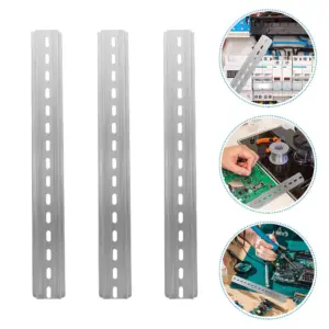 10 Pcs Din Rail Breaker Mount Aluminum Slotted Electric Boxes Terminal Blocks Industry Standard Track For Components Metal