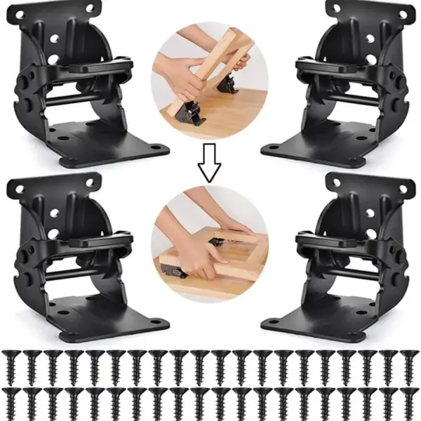 2 Pieces/4 Pieces 90 Degree Right Angle Thickeneded Self-Locking Foldableing Hinge Table Stool Foldableing Coffee Table Furnitur
