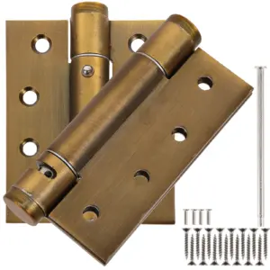 2Pcs Self Closing Door Hinges Heavy Duty Spring Loaded Metal Hinges for Exterior Bathroom Pantry Screen Door Auto Close