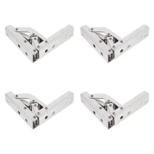 4Pcs Heavy Duty Folding Door Hinges with Beaded Bearings Smooth Operation Rust Resistant Polished Mirror Finish Cabinet Door