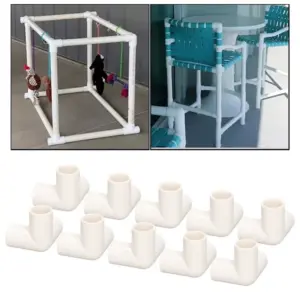 10PCS 3 Way Pipe Fittings PVC Plastic Tee Fitting Elbow Corner Connector 25mm Inner Diameter White
