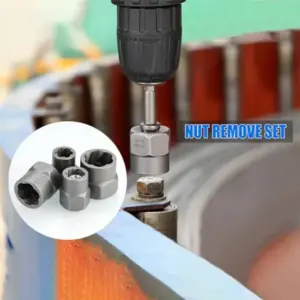 Broken Bolt Extractor Bolts Drill Bit Tool Easy Out Stripped Lug Nut Remover Drill Bit Set For Rusted Damaged Rounded-Off Screws