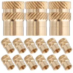 50Pcs Brass Knurled Threaded Inserts M8 Heat Set Inserts for 3D Printing Cnc Mechanical Assembly Precision Grip Anti-Loosening