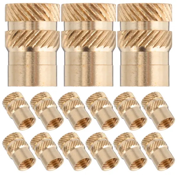 50Pcs Brass Knurled Threaded Inserts M8 Heat Set Inserts for 3D Printing Cnc Mechanical Assembly Precision Grip Anti-Loosening