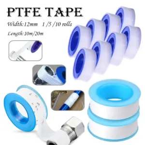 1-10pcs PTFE Thread Sealing Pipe Tape Gas Water Tape 10/20 Meters Waterproof Engineering Dedicated Duct Tap Evacuum Seal Roll