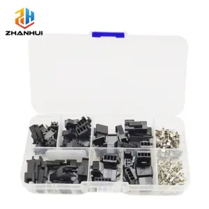 200PCS JST SM 2.54mm Pitch Connector Kit - 2/3/4/5Pin Male/Female Housing + Crimp Terminals for Wire Harness