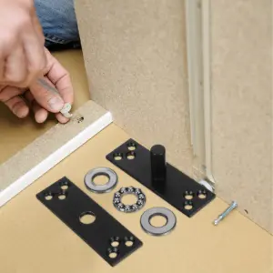 Stainless Steel 360 Degree Rotating Pivot Hinge Heavy Duty Concealed Hidden Door Hinge for Cabinets Wardrobes Bookcases