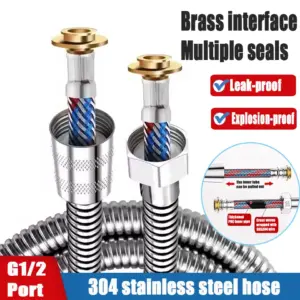 1.5/2/3M Stainless Steel Braided Inner Pipe Leak-proof Flexible Shower Hose High Pressure Explosion-proof Bathroom Shower Tube