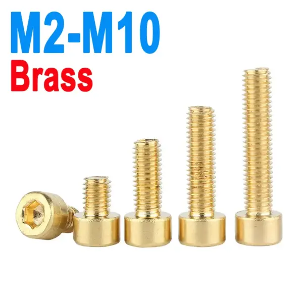 M2 M2.5 M3 M4 M5 M6 M8 M10 Pure Brass Hex Allen Socket Cap Head Screws Bolts