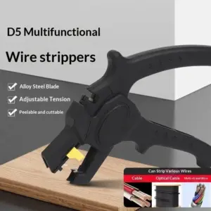 Automatic Wire Stripper Tool - Adjustable D5 Cable Scissors & Stripping Pliers, Lightweight Multi-function Cutting Tool