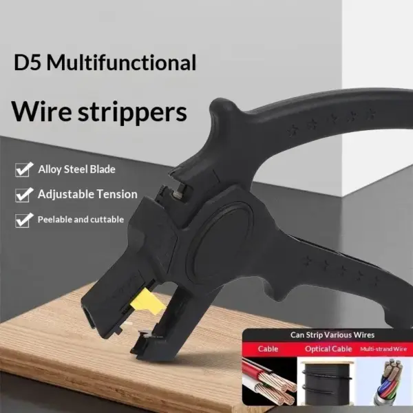 Automatic Wire Stripper Tool - Adjustable D5 Cable Scissors & Stripping Pliers, Lightweight Multi-function Cutting Tool