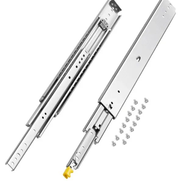 Free Shipping-1 Pair Full Extension Drawer Slides 24 in, 500 lbs Load Capacity Locking Drawer Slides, Ball Bearing with Lock Side Mount Drawer Slide Rail