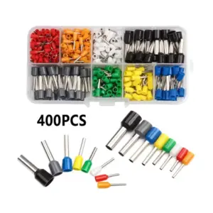 400PCS Crimp Terminals VE Tubular Cord End Connectors Electrical Cable Wire Connector Kit Random Color