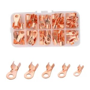 70pcs Wire Connector Nose Opening Insulated Cable Crimping Terminal Copper Box kit